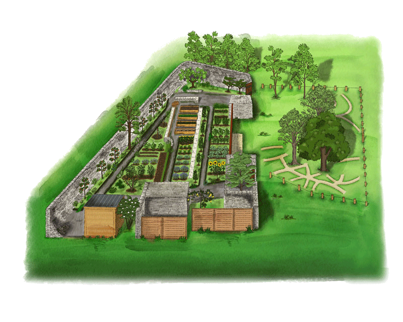 plano del giardino historico de Mont-Dauphin