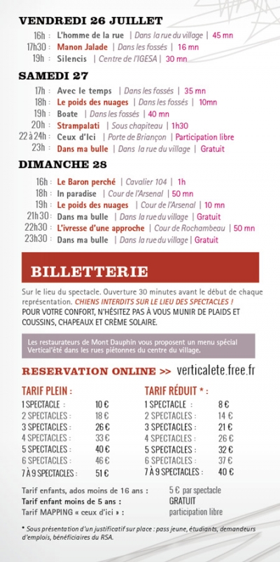 Programme festival Vertical'été